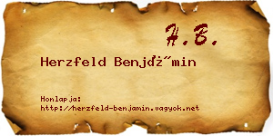 Herzfeld Benjámin névjegykártya